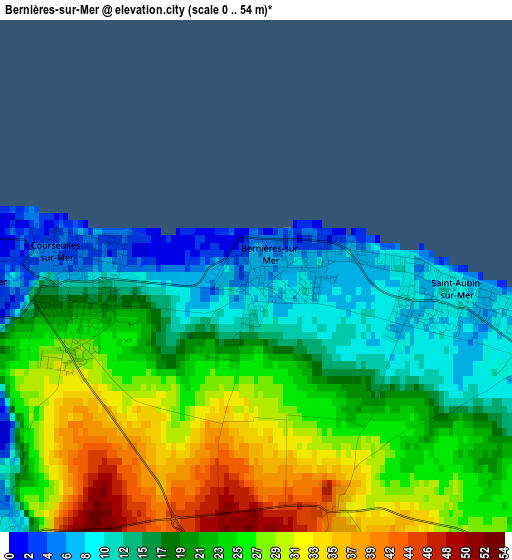 Bernières-sur-Mer elevation map