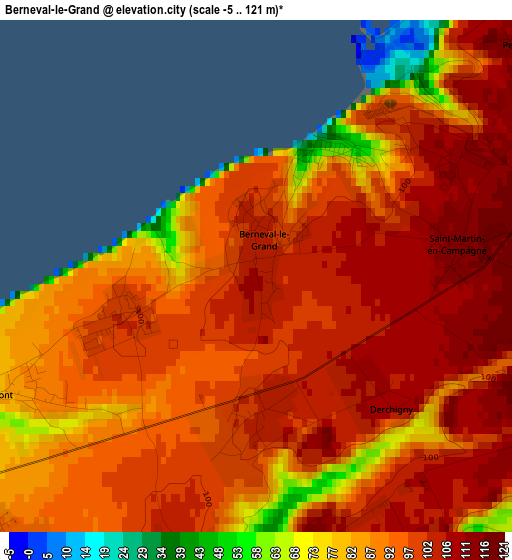 Berneval-le-Grand elevation map