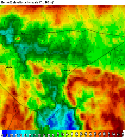 Berné elevation map