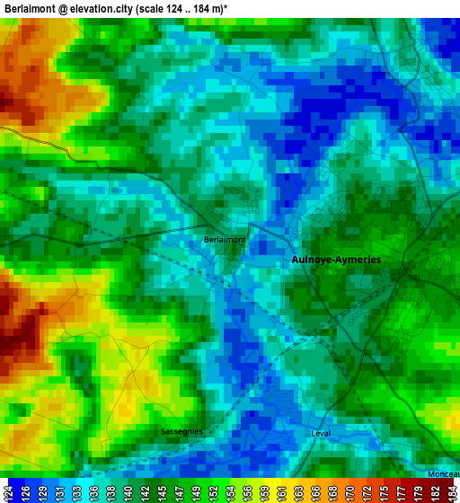 Berlaimont elevation map