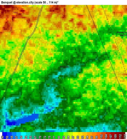 Benquet elevation map