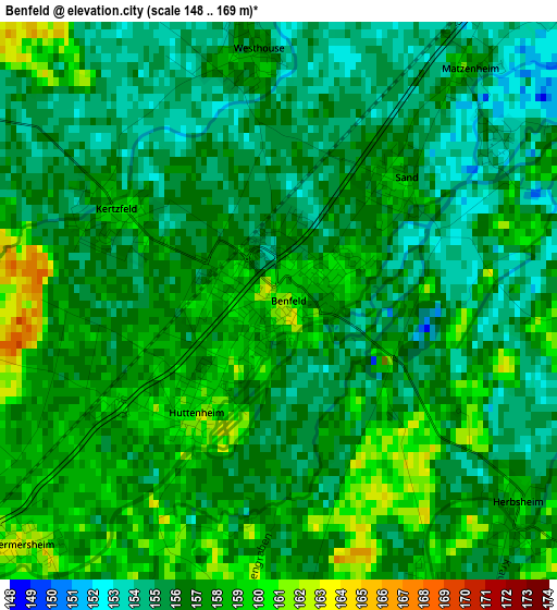 Benfeld elevation map