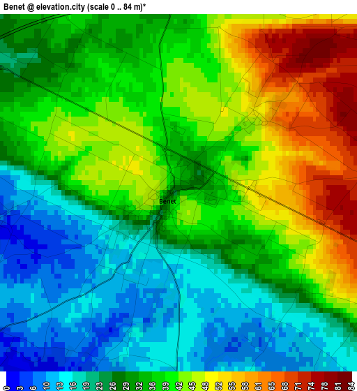 Benet elevation map