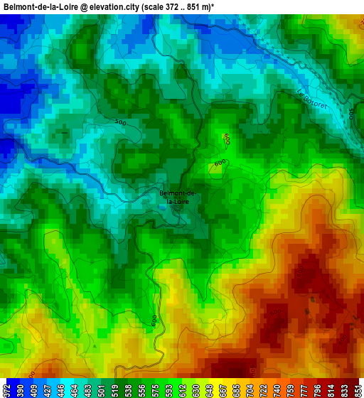 Belmont-de-la-Loire elevation map