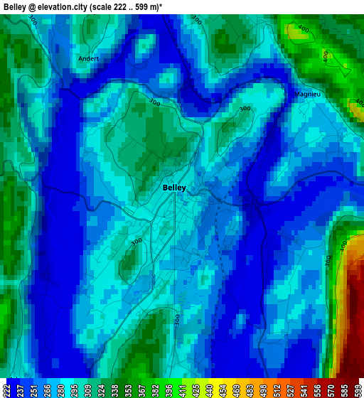 Belley elevation map