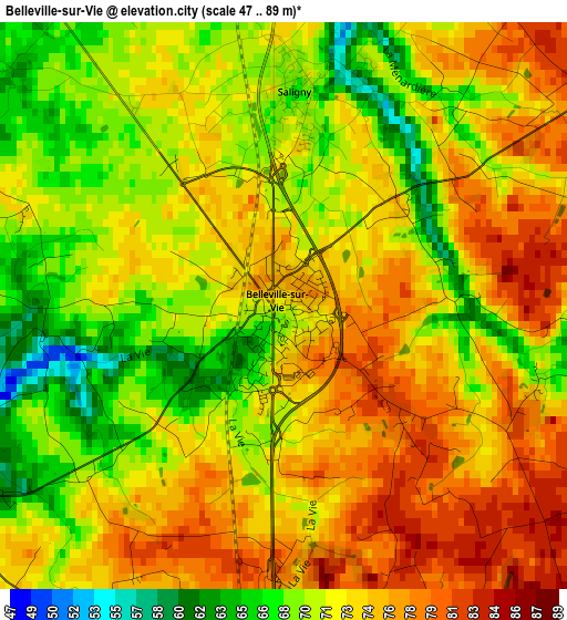 Belleville-sur-Vie elevation map