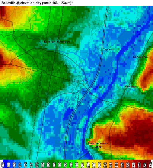 Belleville elevation map