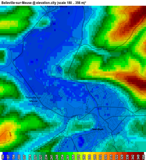 Belleville-sur-Meuse elevation map