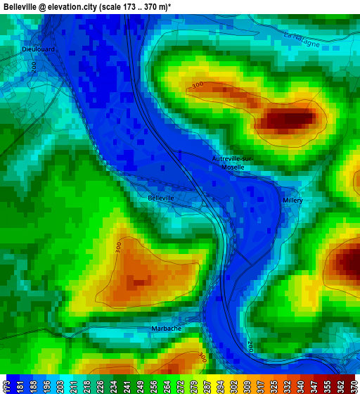 Belleville elevation map