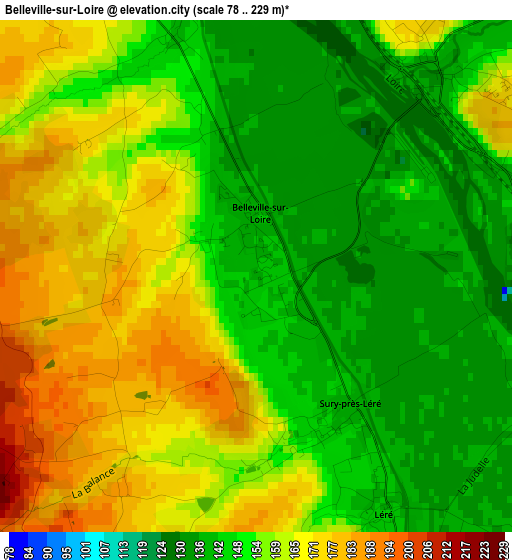 Belleville-sur-Loire elevation map