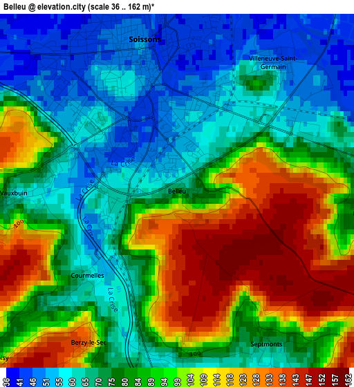 Belleu elevation map