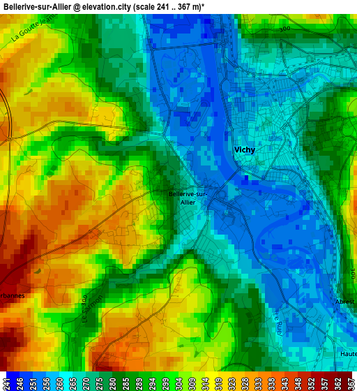 Bellerive-sur-Allier elevation map