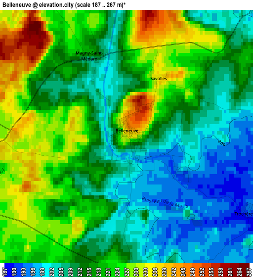 Belleneuve elevation map