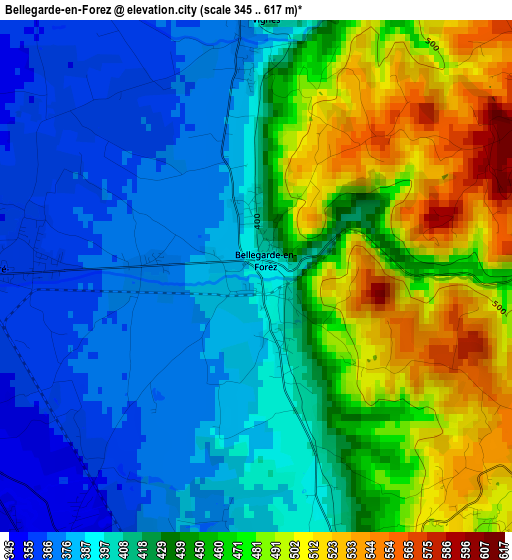 Bellegarde-en-Forez elevation map