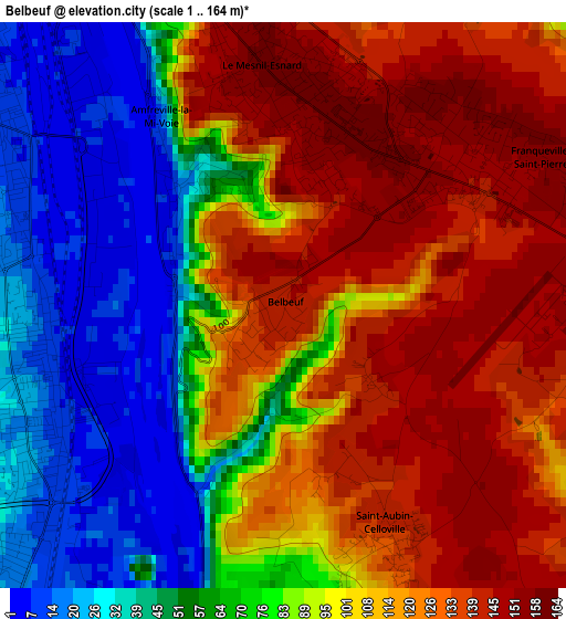 Belbeuf elevation map