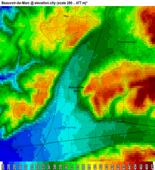 Beauvoir-de-Marc elevation map