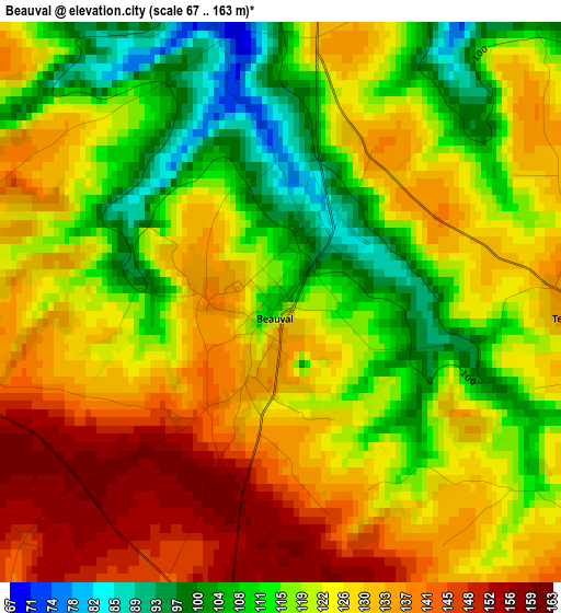 Beauval elevation map