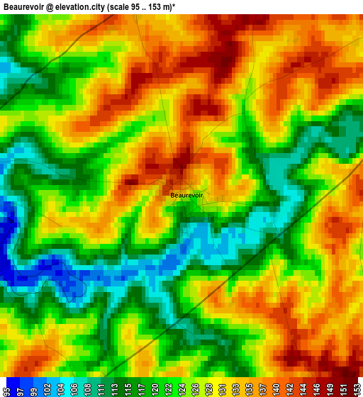 Beaurevoir elevation map