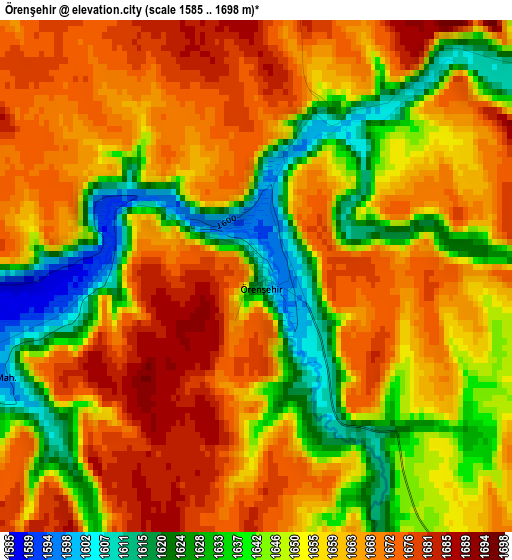 Örenşehir elevation map