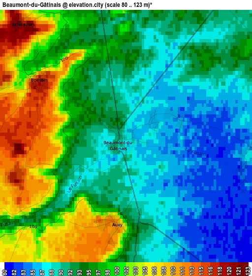 Beaumont-du-Gâtinais elevation map