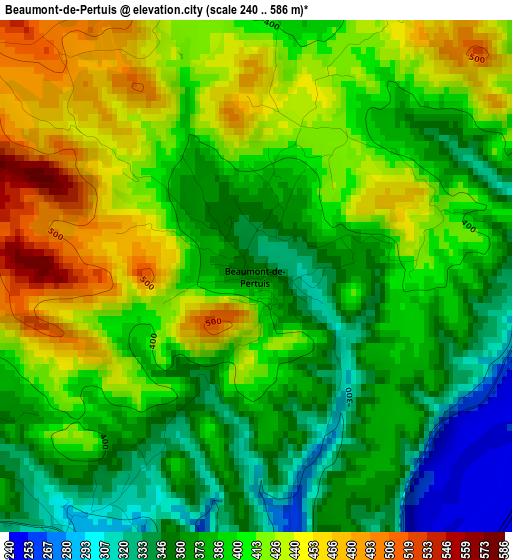 Beaumont-de-Pertuis elevation map