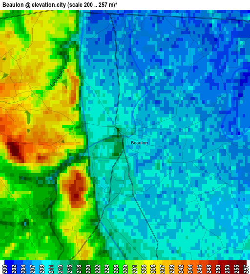 Beaulon elevation map