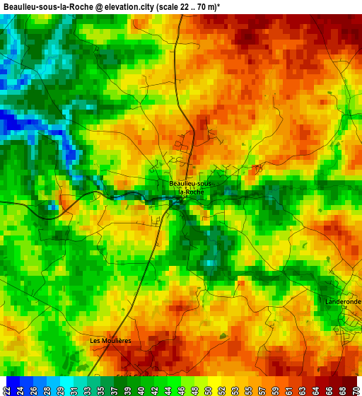 Beaulieu-sous-la-Roche elevation map