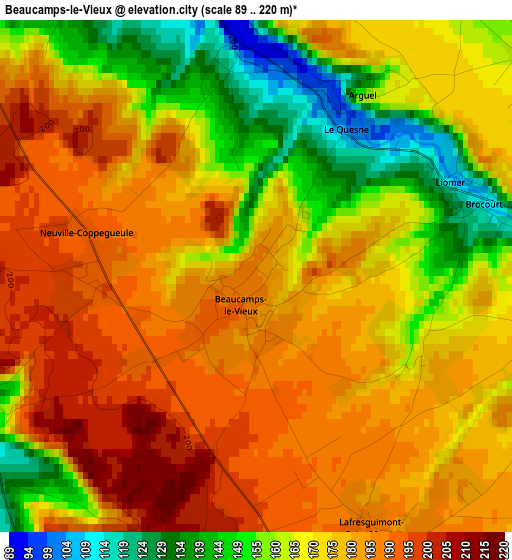 Beaucamps-le-Vieux elevation map