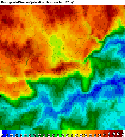 Bazouges-la-Pérouse elevation map