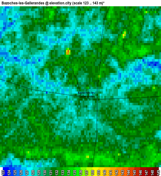 Bazoches-les-Gallerandes elevation map