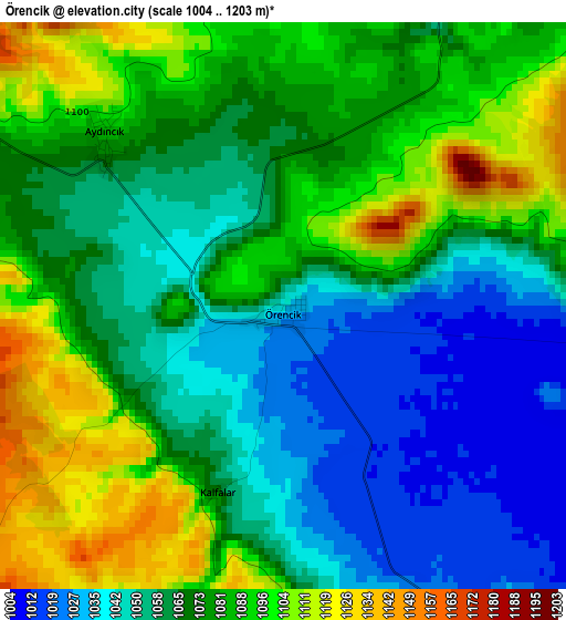 Örencik elevation map