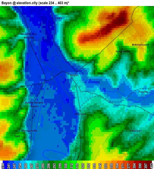 Bayon elevation map