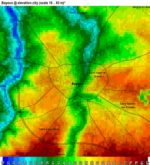 Bayeux elevation map