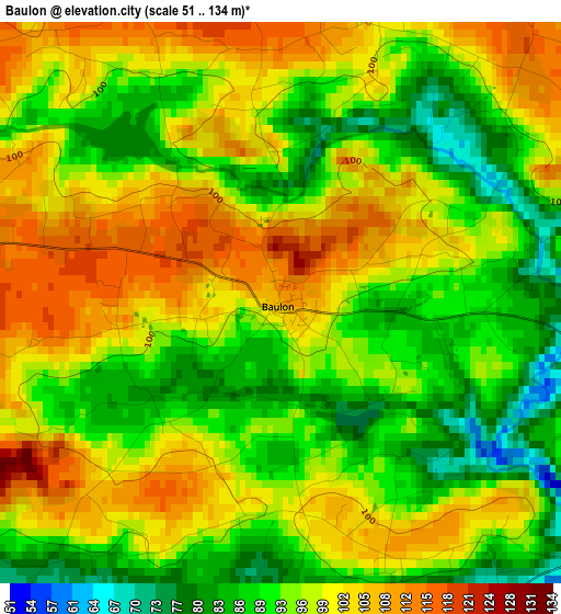 Baulon elevation map