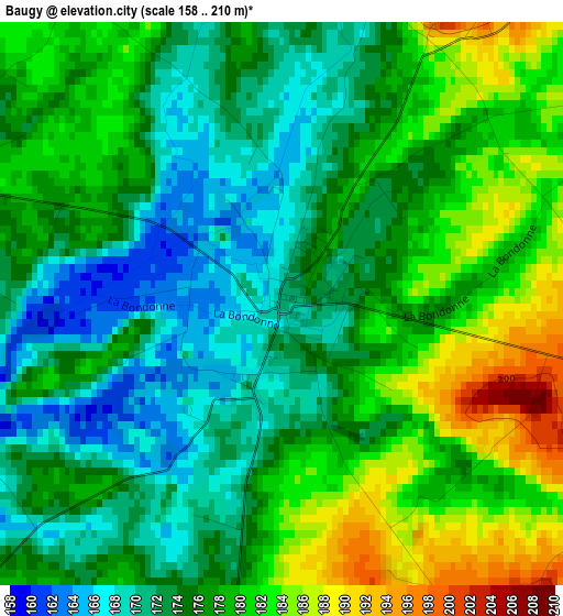 Baugy elevation map