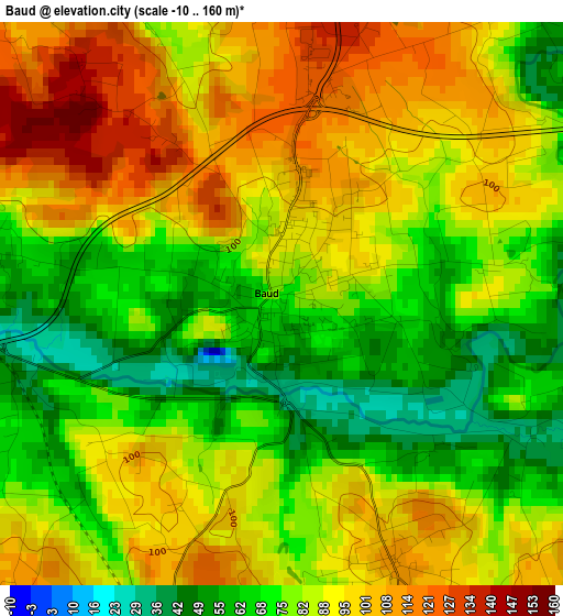 Baud elevation map