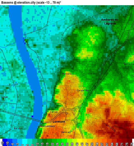 Bassens elevation map