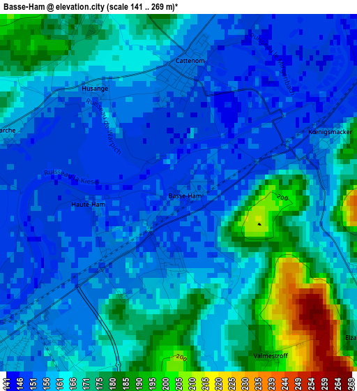 Basse-Ham elevation map