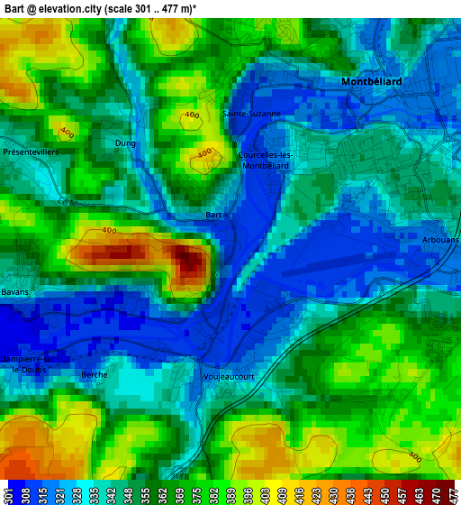 Bart elevation map