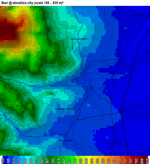 Barr elevation map