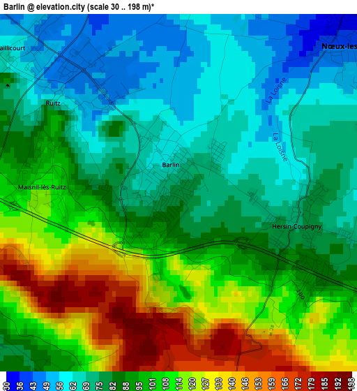 Barlin elevation map