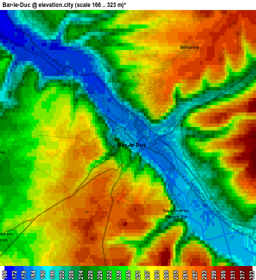 Bar-le-Duc elevation map