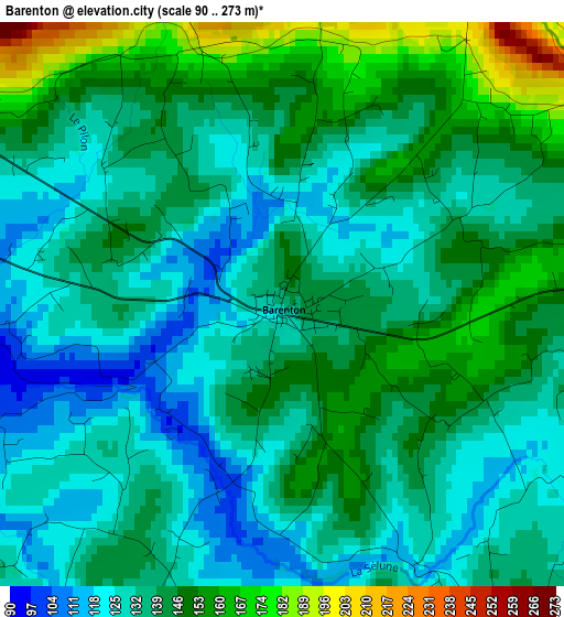 Barenton elevation map