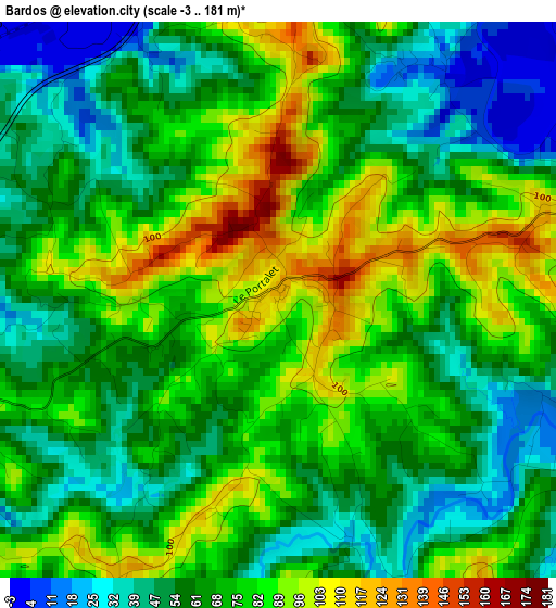 Bardos elevation map