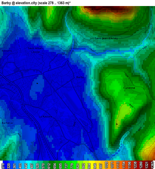 Barby elevation map