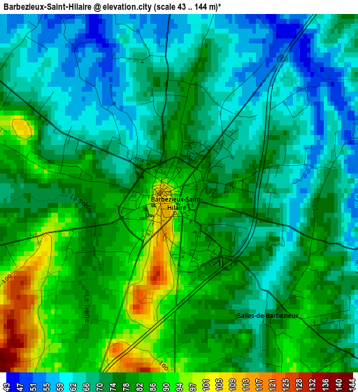 Barbezieux-Saint-Hilaire elevation map