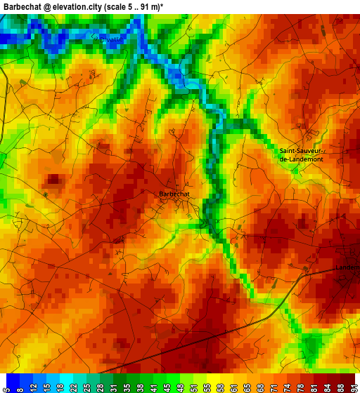 Barbechat elevation map