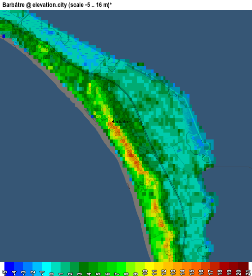 Barbâtre elevation map