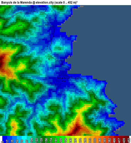 Banyuls de la Marenda elevation map