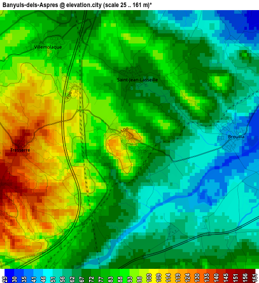 Banyuls-dels-Aspres elevation map